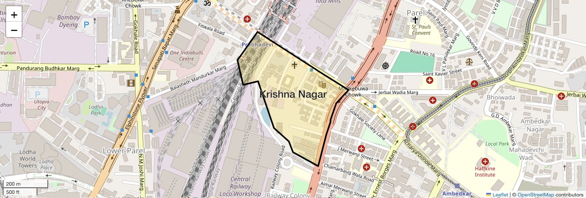 Location Map of Krishna Nagar, Mumbai