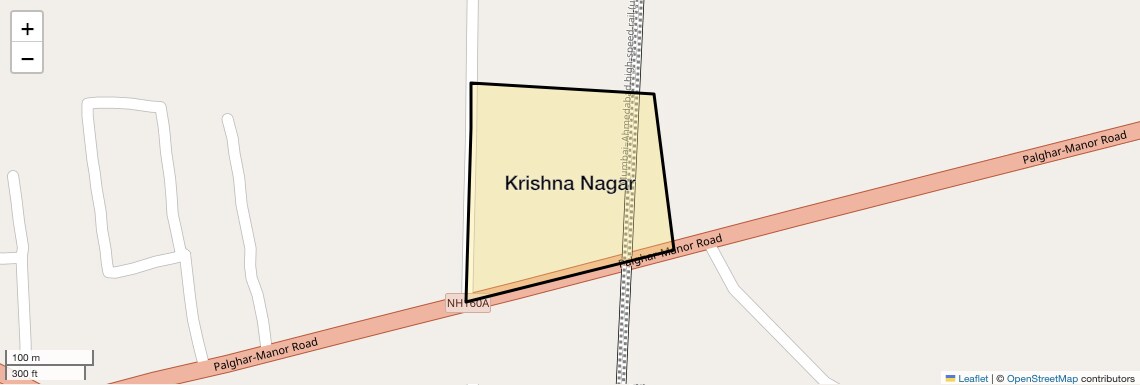 Location Map of Krishna Nagar, Palghar