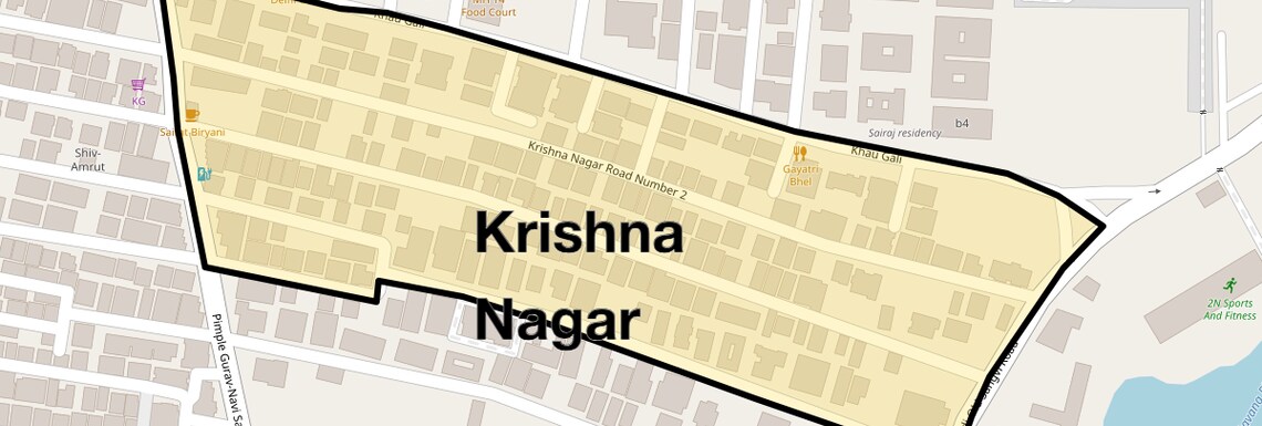 Location Map of Krishna Nagar, Pune