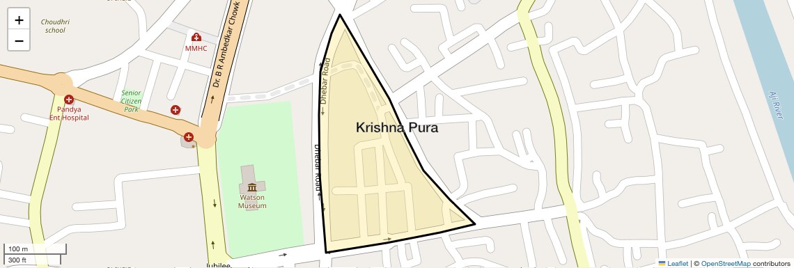 Location Map of Krishna Pura, Rajkot