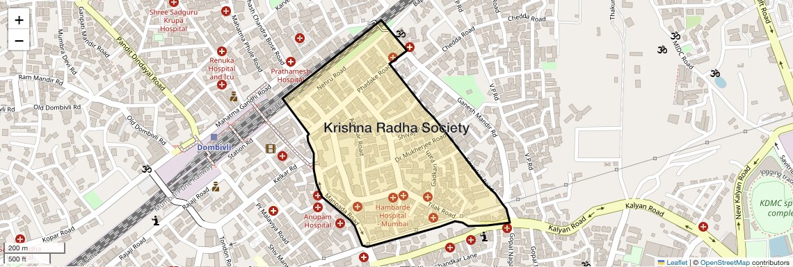 Location Map of Krishna Radha Society, Thane
