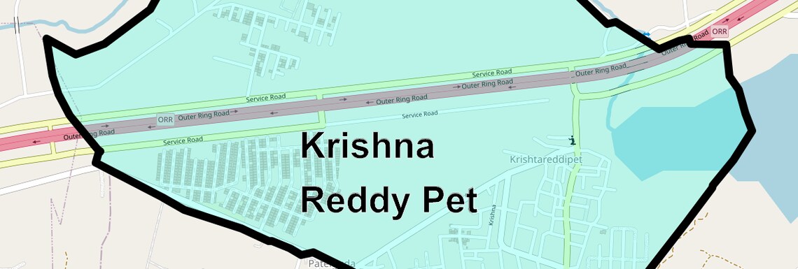 Location Map of Krishna Reddy Pet, Hyderabad
