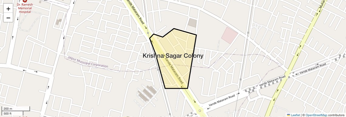 Location Map of Krishna Sagar Colony, Jaipur