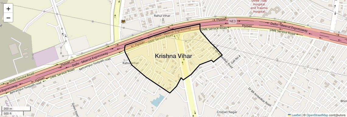 Location Map of Krishna Vihar, Ghaziabad