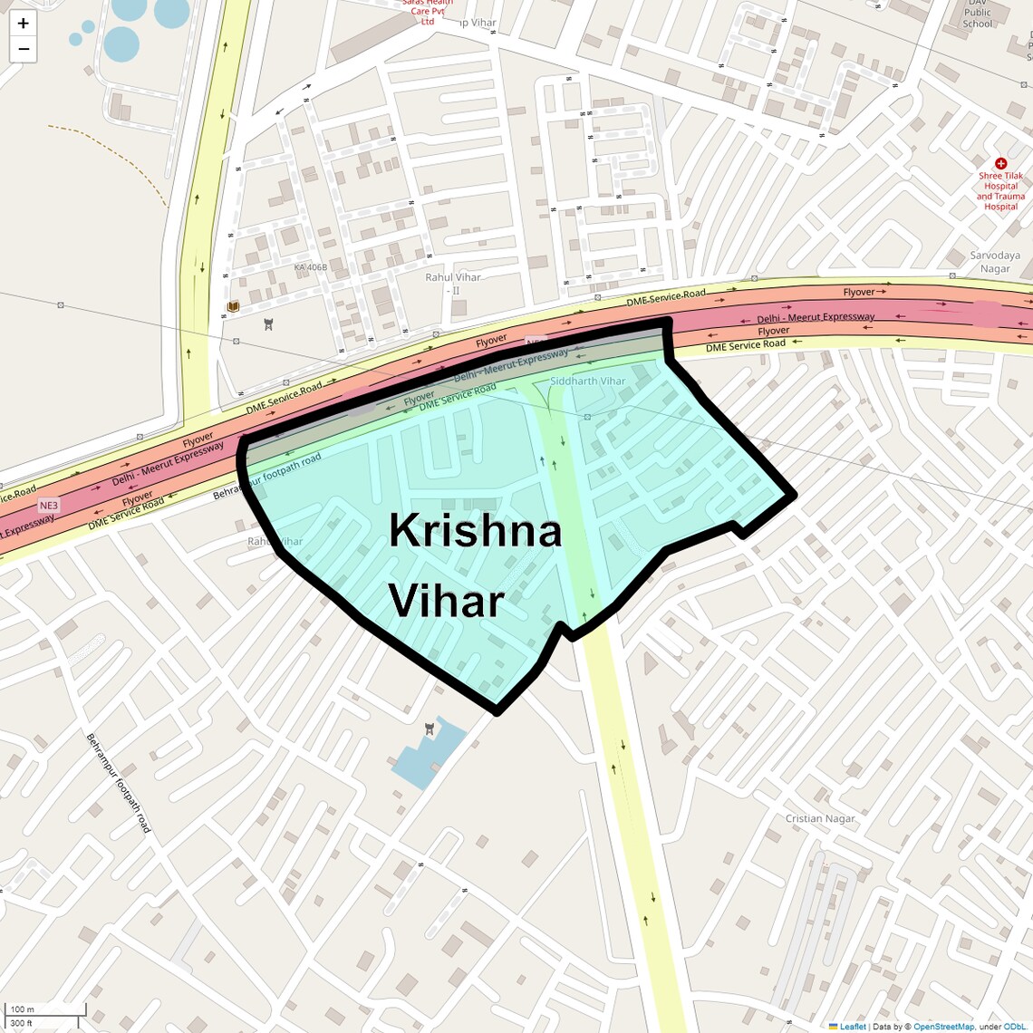 Location Map of Krishna Vihar, Ghaziabad