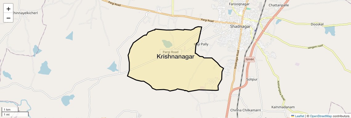 Location Map of Krishnanagar, Hyderabad