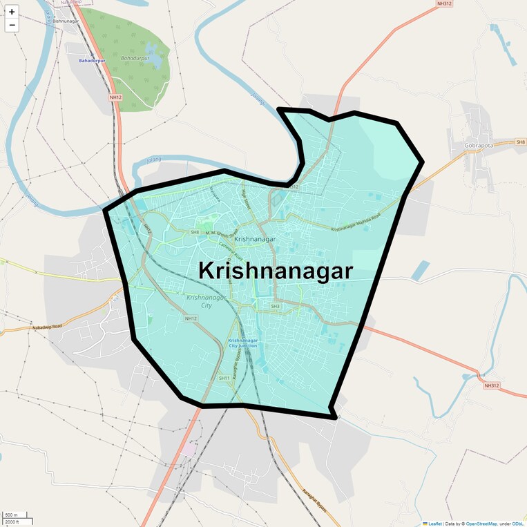 Location Map of Krishnanagar