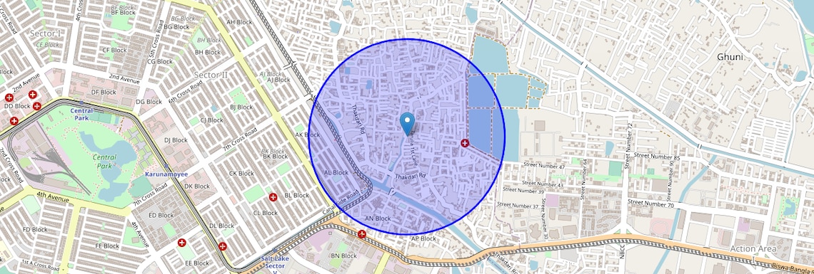 Location Map of Krishnapur, Kolkata