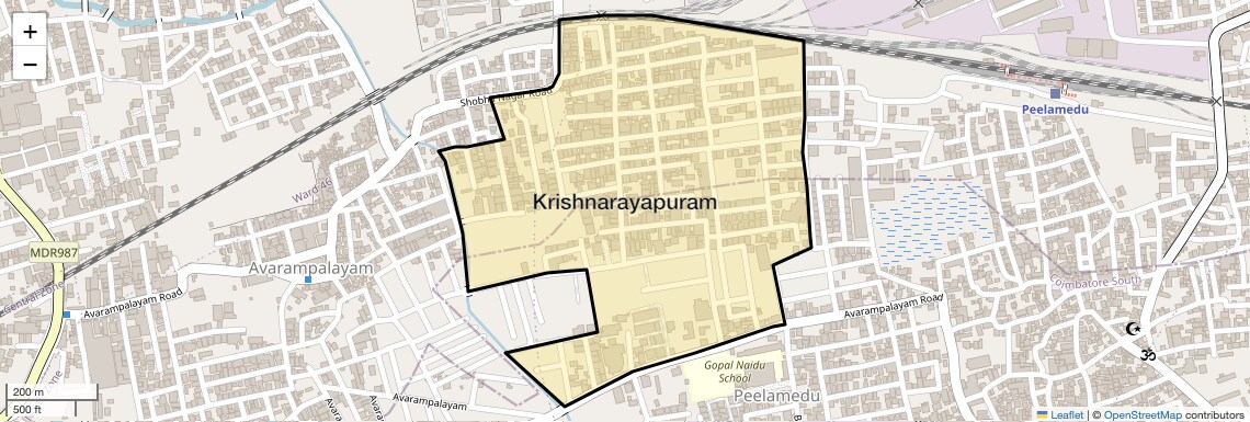 Location Map of Krishnarayapuram, Coimbatore