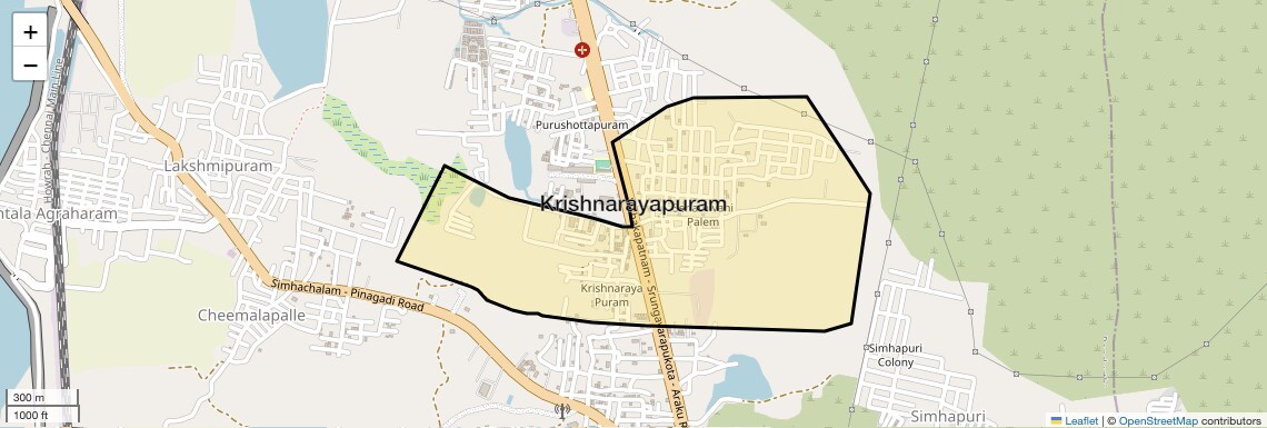 Location Map of Krishnarayapuram, Vizag