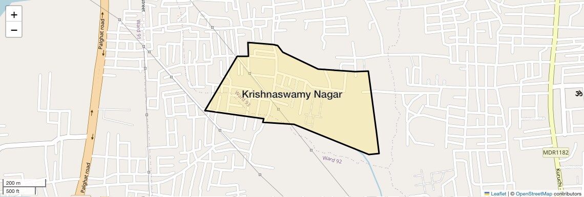 Location Map of Krishnaswamy Nagar, Coimbatore