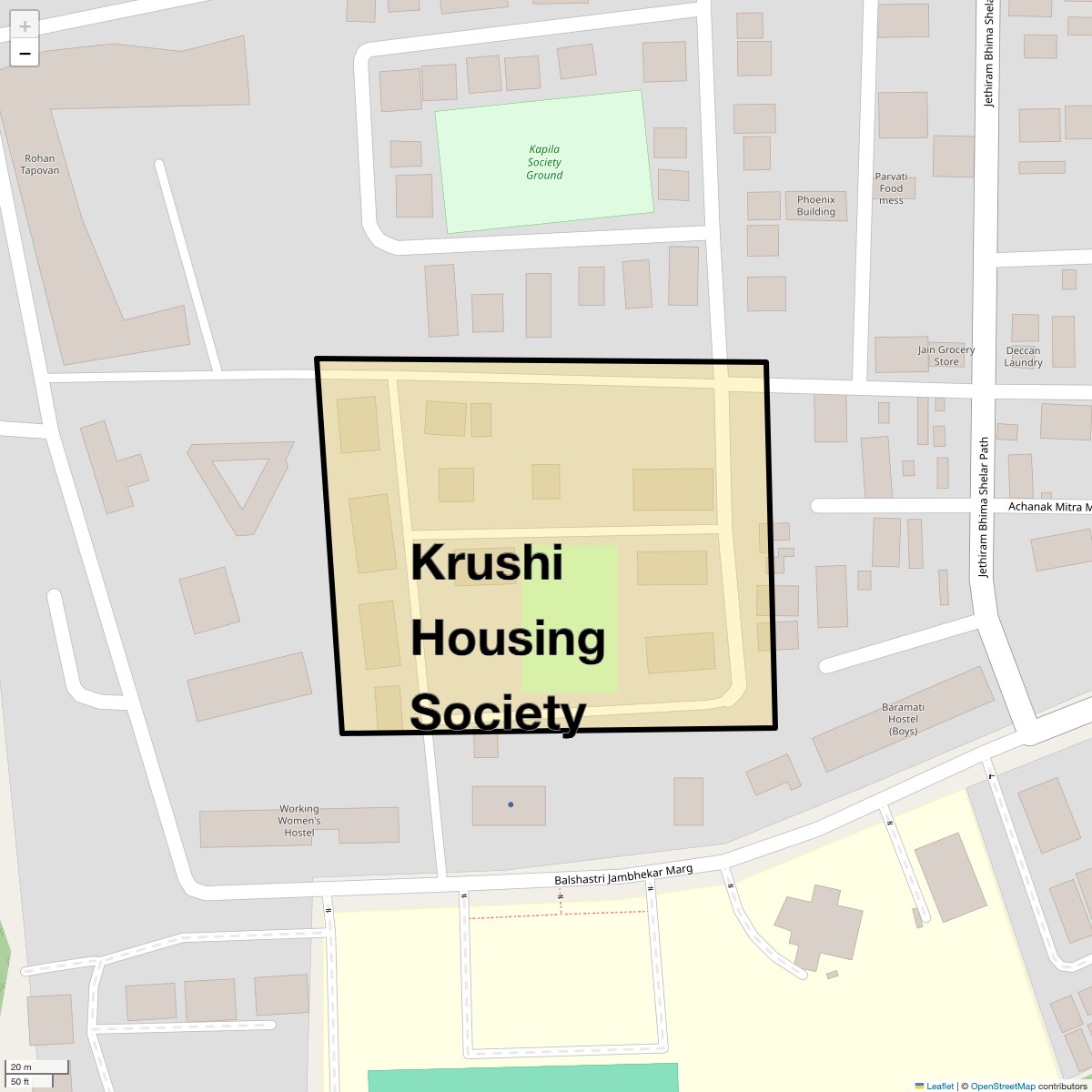 Location Map of Krushi Housing Society, Pune