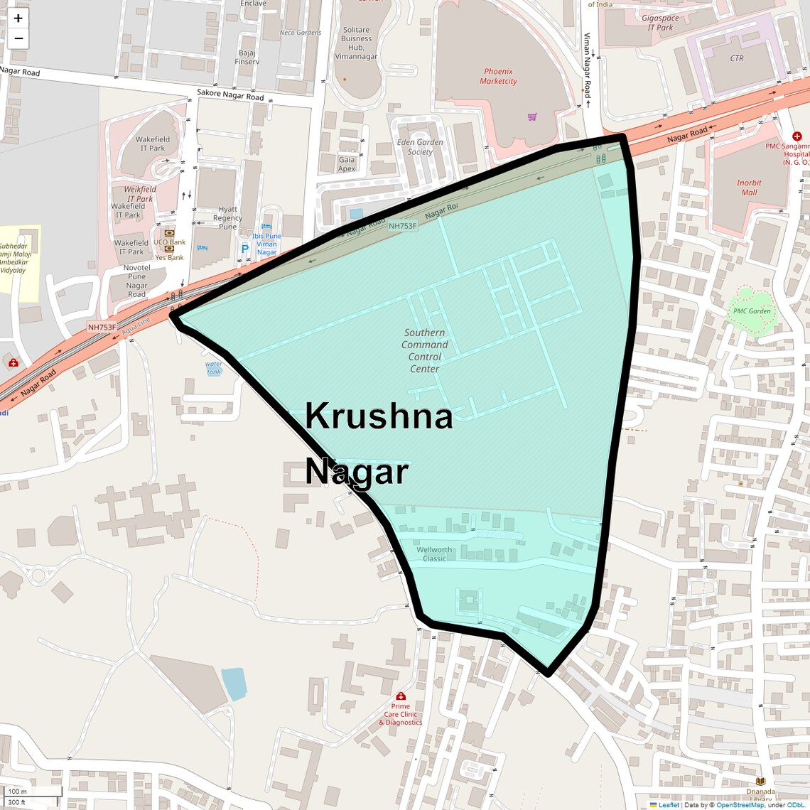Location Map of Krushna Nagar, Pune