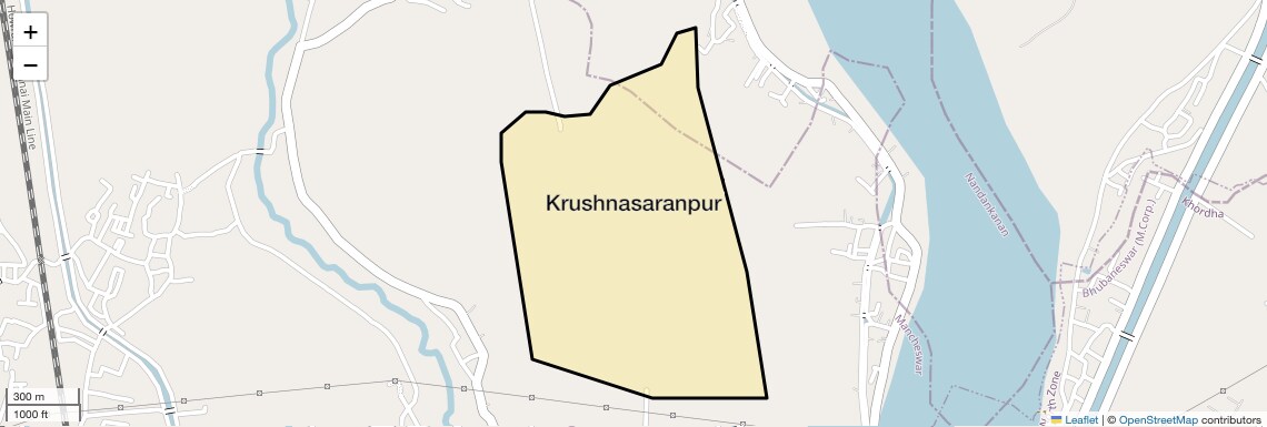 Location Map of Krushnasaranpur, Bhubaneswar