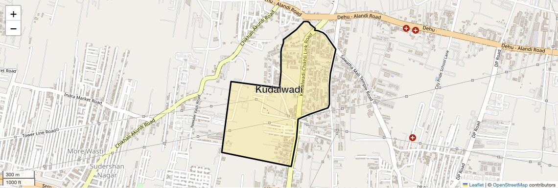 Location Map of Kudalwadi, Pune