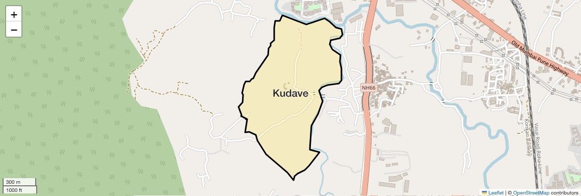 Location Map of Kudave, Navi Mumbai