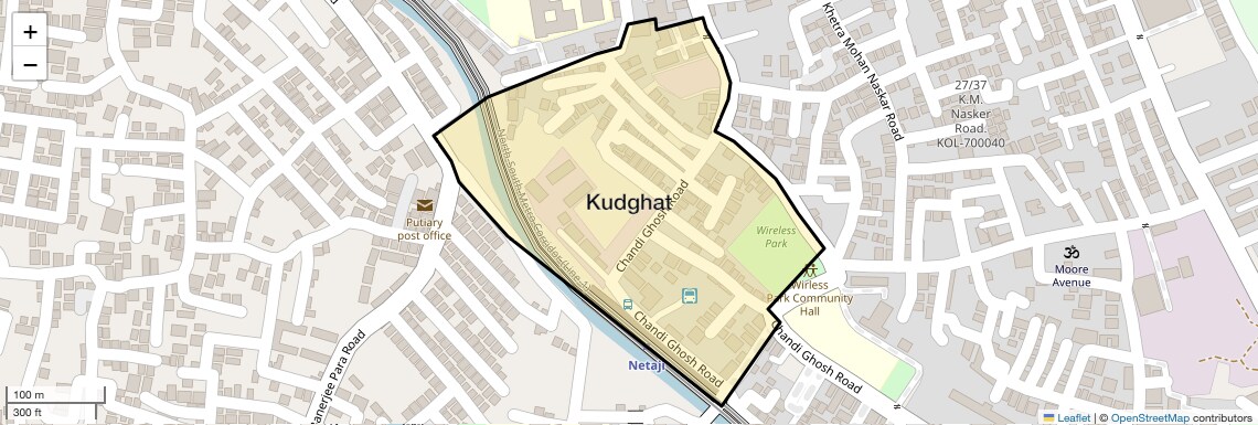 Location Map of Kudghat, Kolkata
