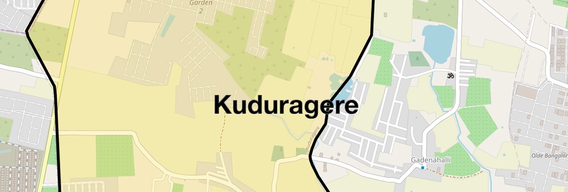 Location Map of Kuduragere, Bangalore