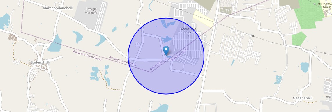 Location Map of Kuduragere, Bangalore