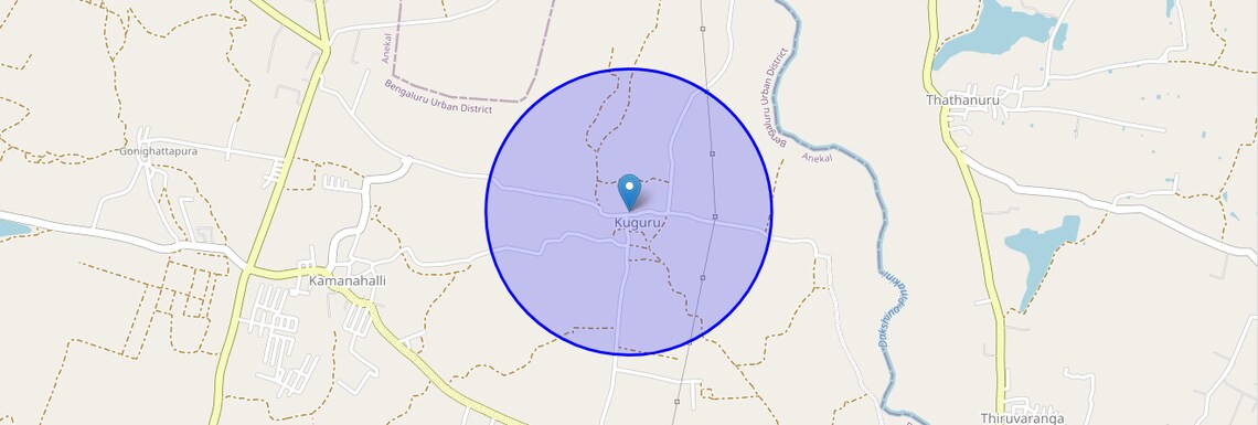 Location Map of Kuguru, Bangalore