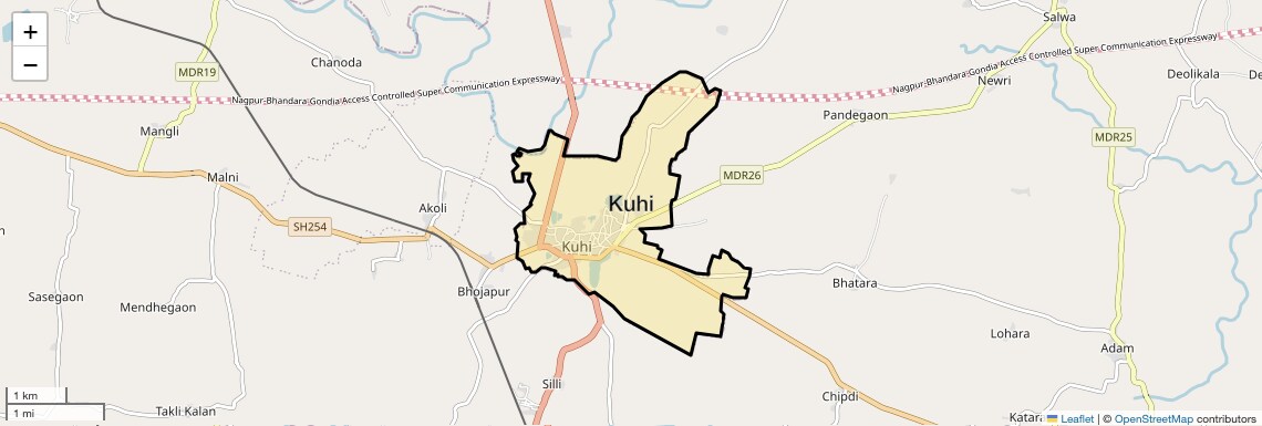Location Map of Kuhi, Nagpur