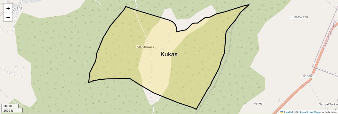 Location Map of Kukas, Jaipur