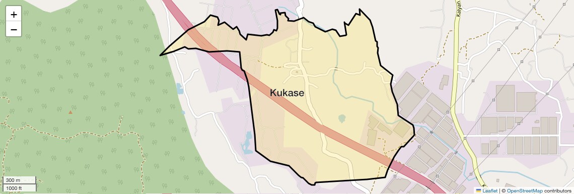 Location Map of Kukase, Thane