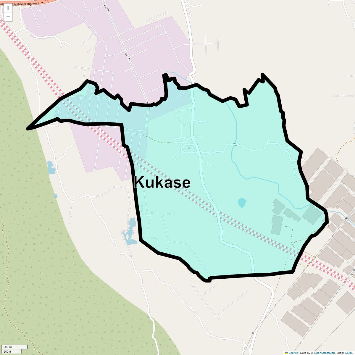 Location Map of Kukase, Thane