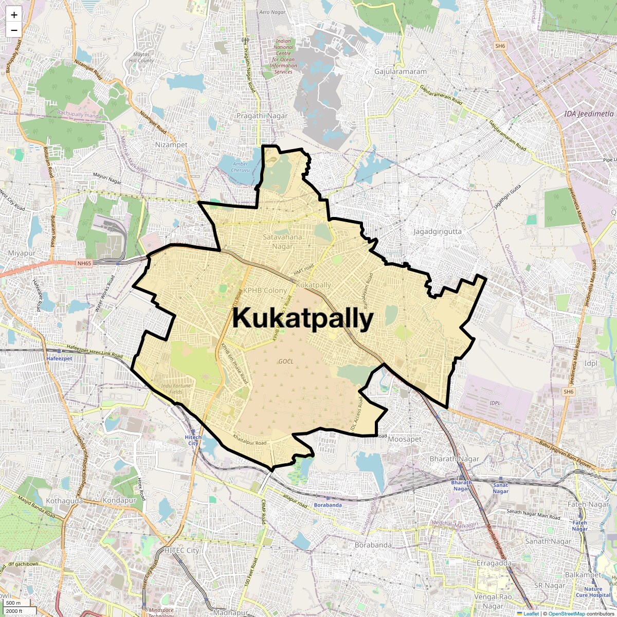 Location Map of Kukatpally, Hyderabad