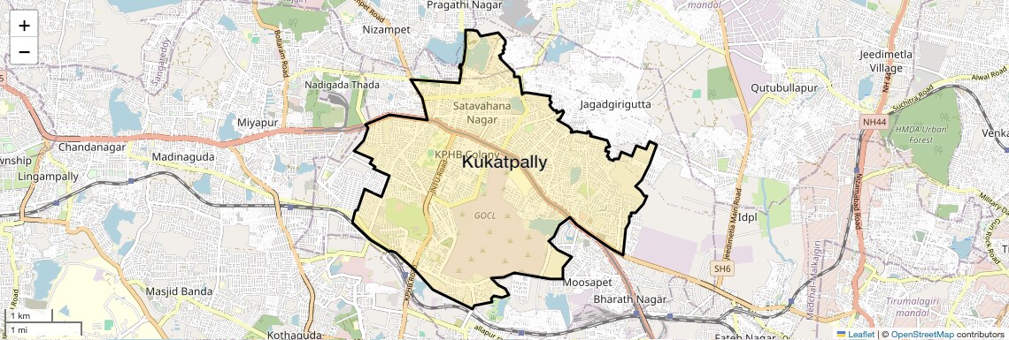 Location Map of Kukatpally, Hyderabad
