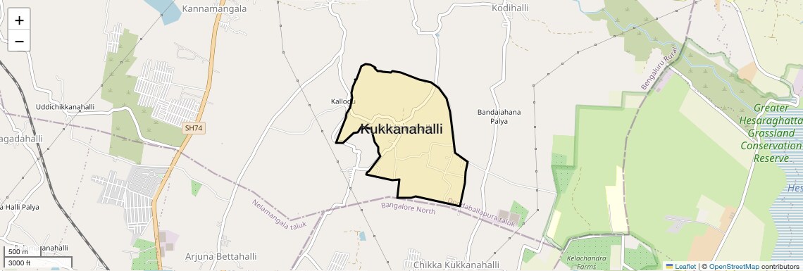 Location Map of Kukkanahalli, Bangalore