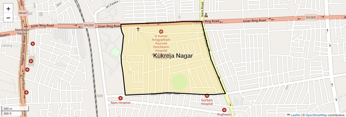 Location Map of Kukreja Nagar, Nagpur