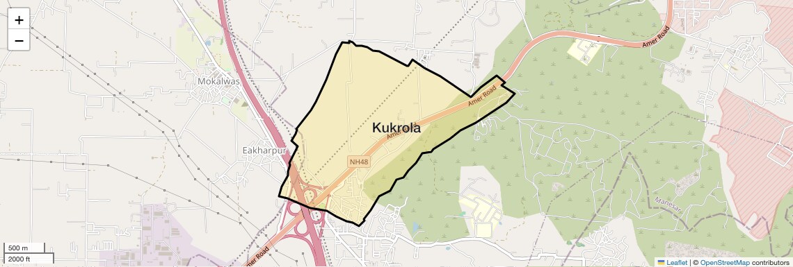 Location Map of Kukrola, Gurgaon