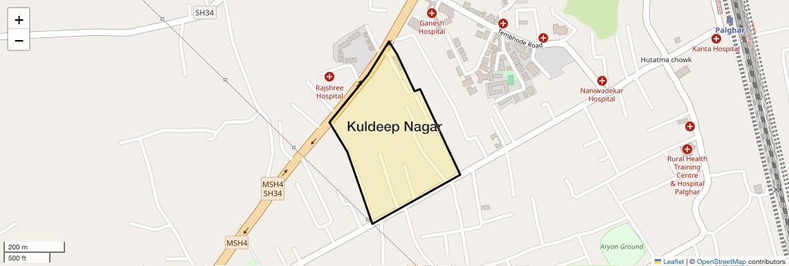 Location Map of Kuldeep Nagar, Palghar