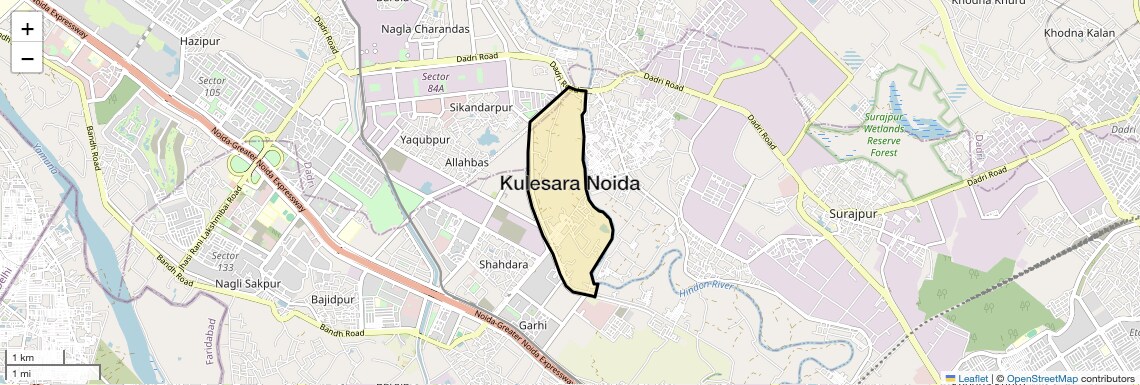 Location Map of Kulesara Noida, Noida