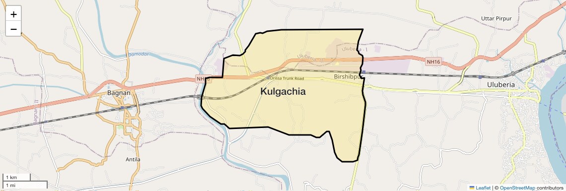 Location Map of Kulgachia, Kolkata