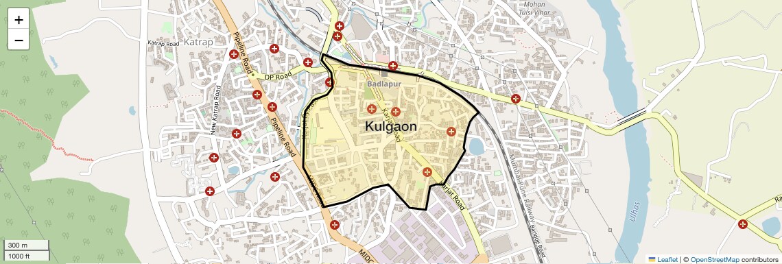 Location Map of Kulgaon, Thane