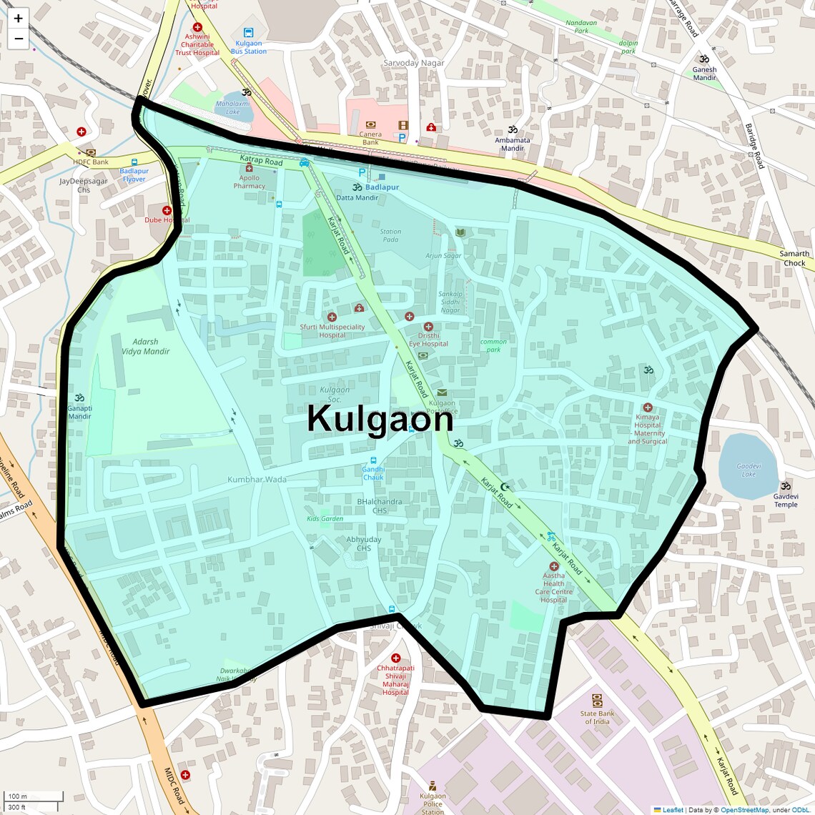 Location Map of Kulgaon, Thane