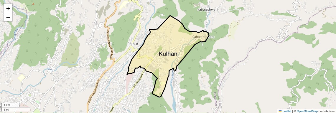 Location Map of Kulhan, Dehradun