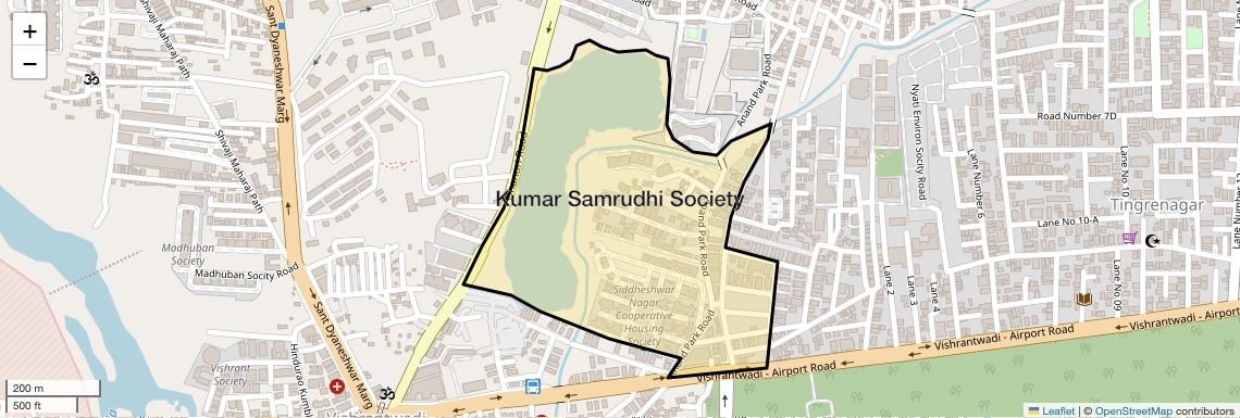 Location Map of Kumar Samrudhi Society, Pune