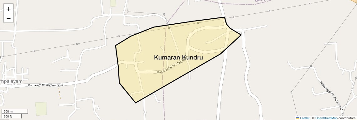 Location Map of Kumaran Kundru, Coimbatore