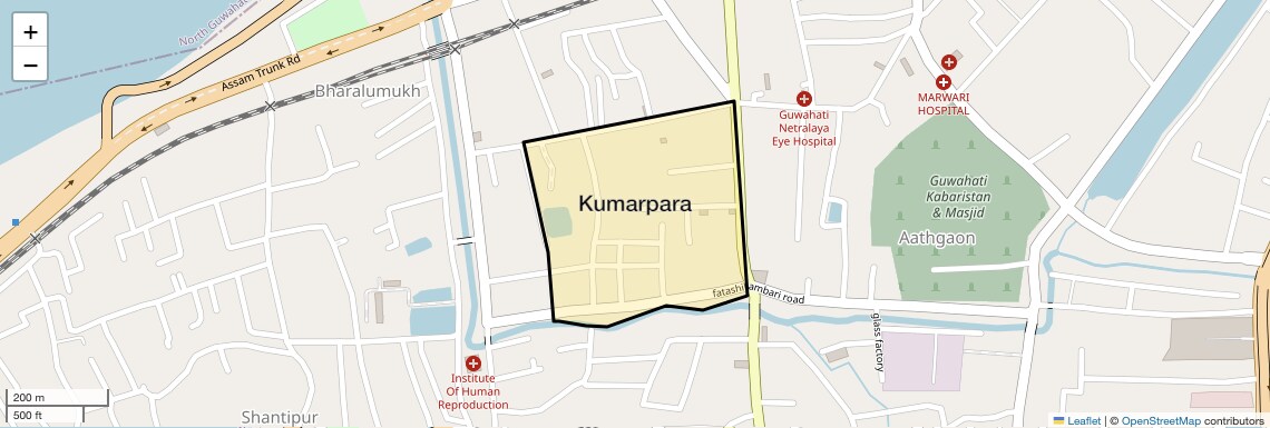 Location Map of Kumarpara, Guwahati
