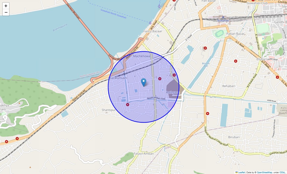 Location Map of Kumarpara, Guwahati