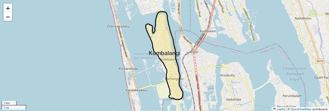 Location Map of Kumbalangi, Kochi
