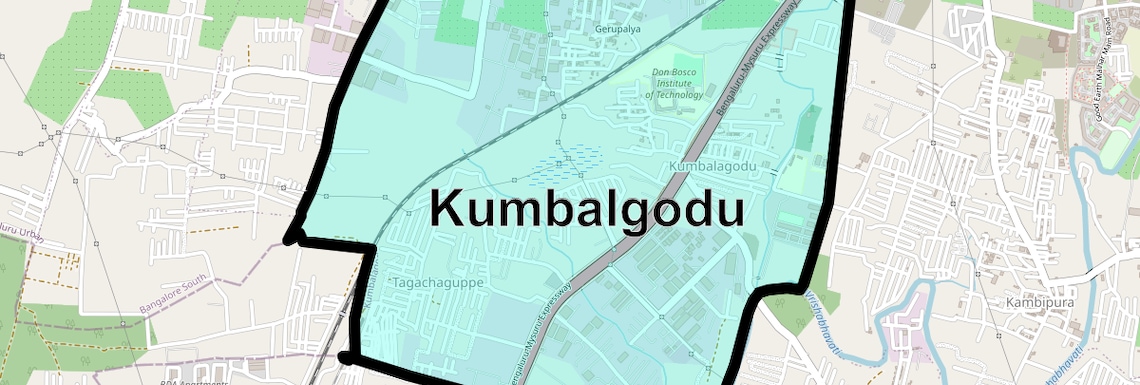Location Map of Kumbalgodu, Bangalore