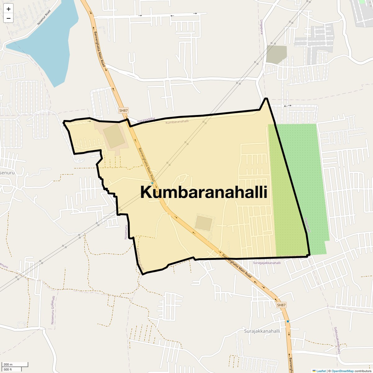 Location Map of Kumbaranahalli, Bangalore