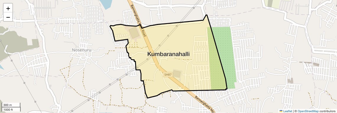 Location Map of Kumbaranahalli, Bangalore