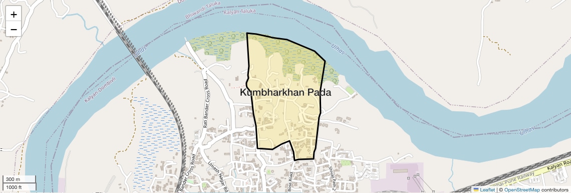 Location Map of Kumbharkhan Pada, Thane