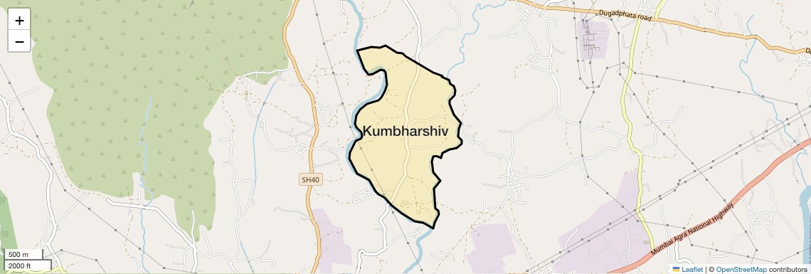 Location Map of Kumbharshiv, Thane