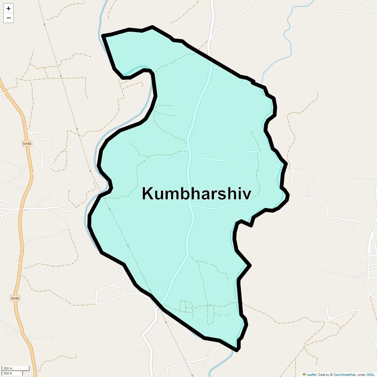 Location Map of Kumbharshiv, Thane
